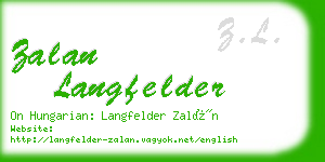 zalan langfelder business card